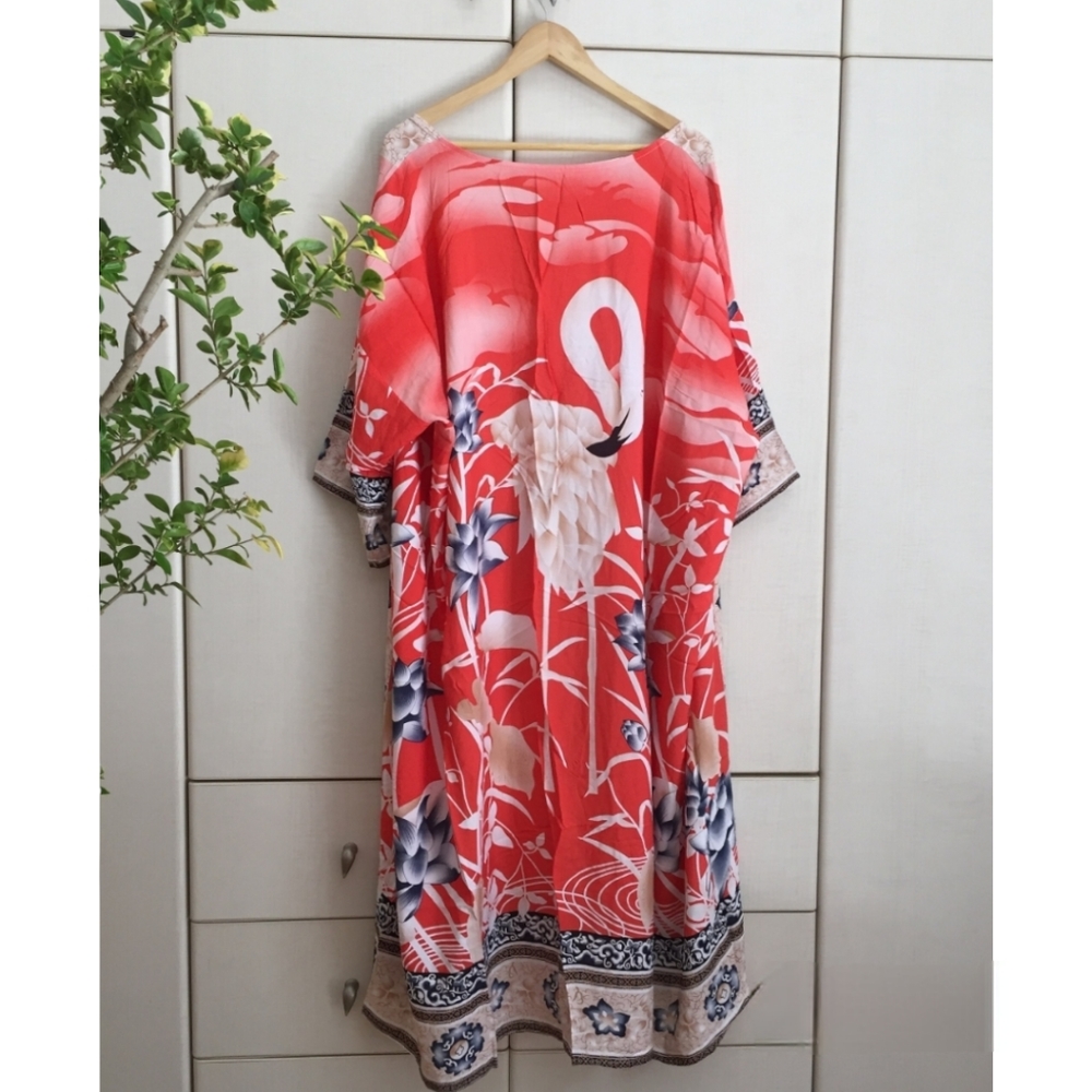 Boho Kimono Robe • Beach Coverup • One Size - Picture 2 of 3